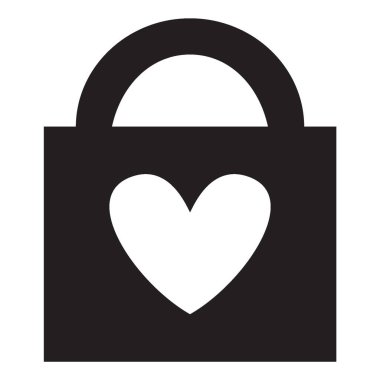 kilitli kalp, siyah ve beyaz çizim