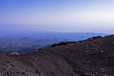 Sicilya 'nın güzel manzarası sabah Etna yanardağından