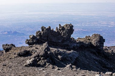 Sicilya 'nın güzel manzarası sabah Etna yanardağından