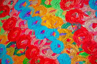 İç kısımda parlak renkli oval yüzeyler var. Moda ve tarz