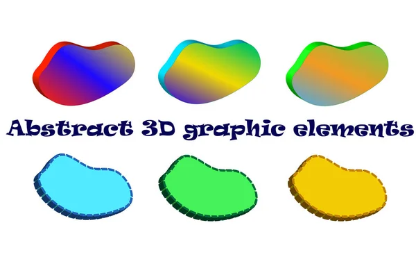 Ensemble d'éléments graphiques 3D abstraits . — Image vectorielle