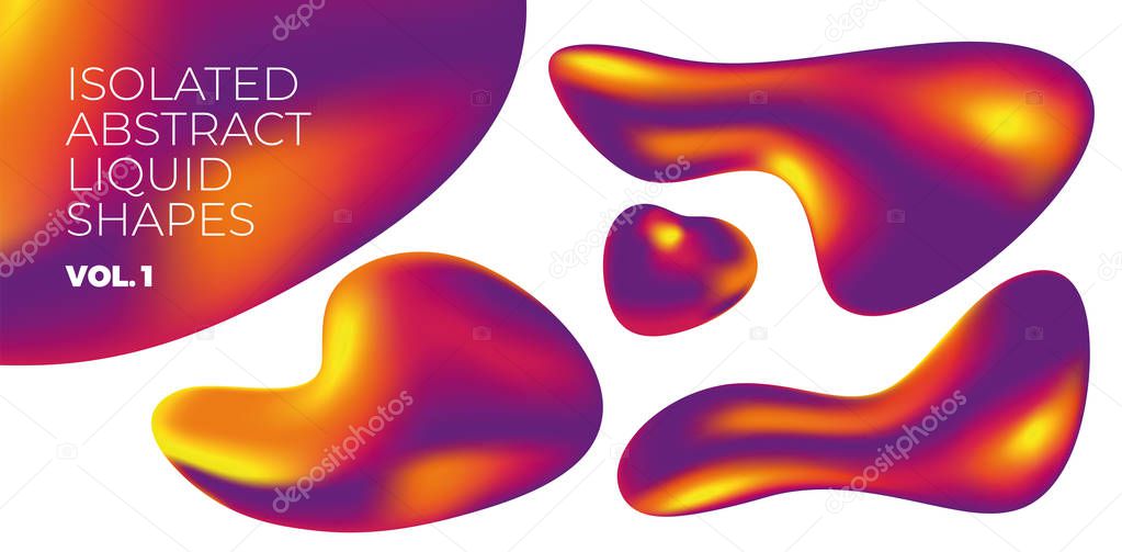 Background bright abstract vector holographic 3D background with shapes and objects for web, packaging, poster, Billboard, advertising, cover, brochure, collage, Wallpaper, presentation. Liquid vector abstract shapes