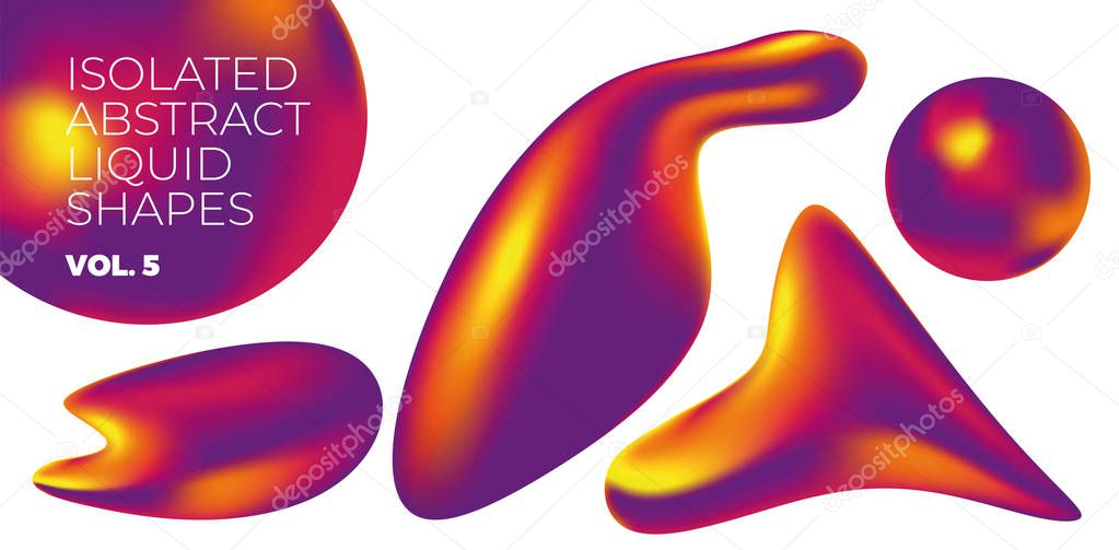 Background colorful abstract vector holographic 3D background with liquid shapes and objects for web, packaging, poster, Billboard, cover, collage, Wallpaper, presentation. Liquid vector abstract shapes.