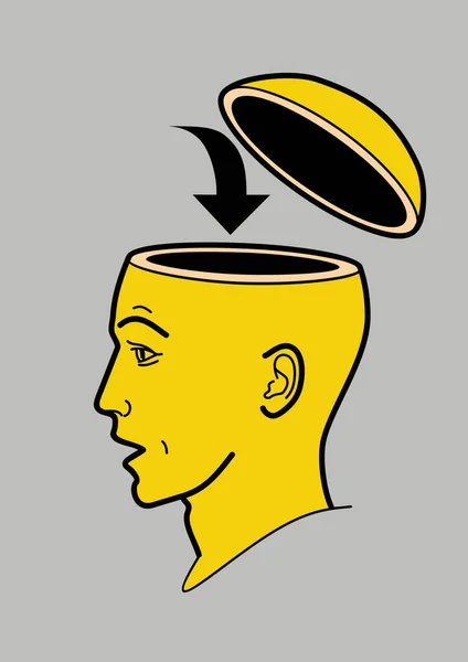 Nsan Kafası Bir Adamın Beyni Açıktır Açık Insan Kafasının Soyut — Stok Vektör