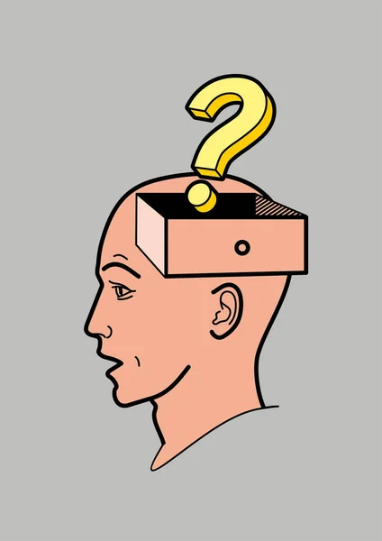 Human head. The brain of a man with an open box. Abstract shape of a human head with a box. Profile man. The question is in my head. Problem of choice. Human brain. Psychology of thinking.