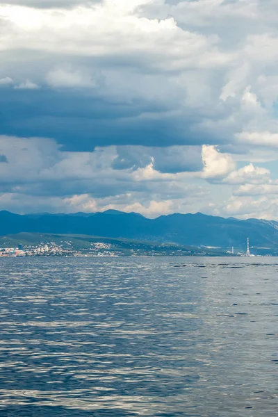 Paisaje marino dramático cielo Adriático y mar — Foto de Stock