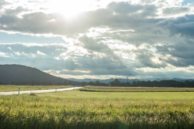 Yerel yol güzel gün batımı