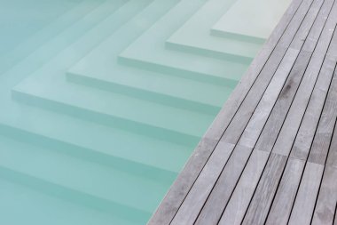 ahşap platform ve merdiven havuzu doku için