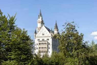 Yaz yatay, güzel ünlü castle Neuschwanstein