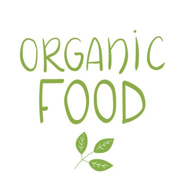 Organik gıda etiketli vejetaryen ürünler. Beyaz arka planda ikon izole edilmiş. Vektör illüstrasyon tasarımı.