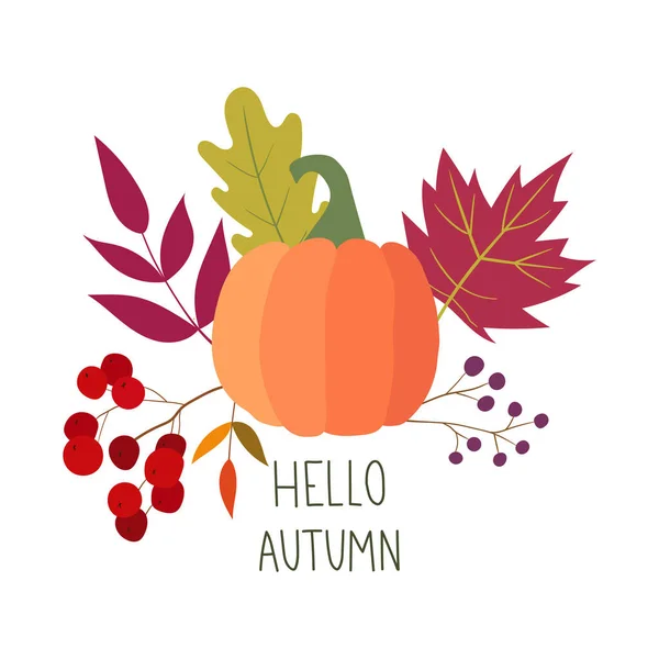 Осенний Набор Привет Осень Векторная Осенняя Иллюстрация Осеннее Настроение Просто — стоковый вектор