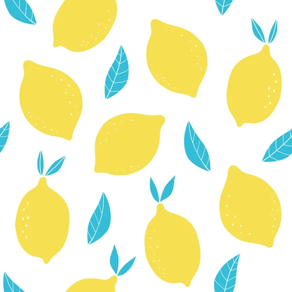 抽象レモンとベクトルシームレスパターン 果物のパターン ベクトルフルーツイラスト 自然なシームレスなテクスチャ 北欧風の模様 紙のために — ストックベクタ