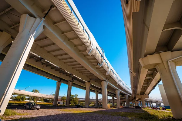 Estruturas Metálicas Sob Ponte Detalhes Diâmetro Ocidental Alta Velocidade São — Fotografia de Stock