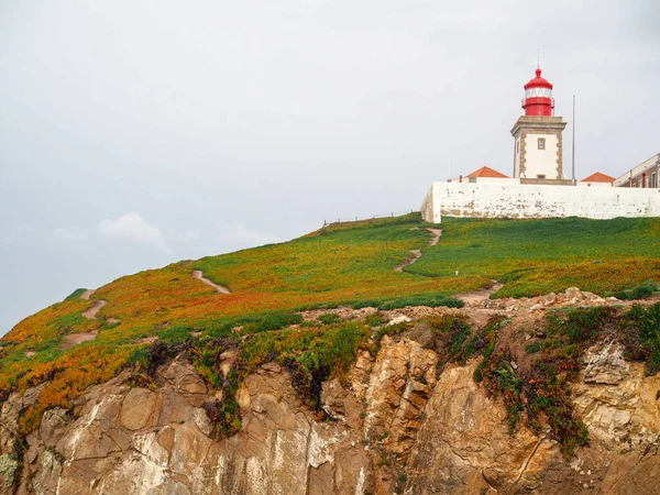 Cabo Roca Leuchtturm Cabo Roca Ist Der Westlichste Punkt Des — Stockfoto