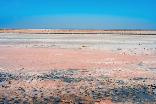 Rose salt lake Sivash production and salt and therapeutic mud, Crimea