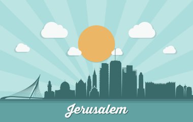 Kudüs, İsrail, vektör çizim