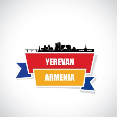 Erivan, Ermenistan, vektör çizim
