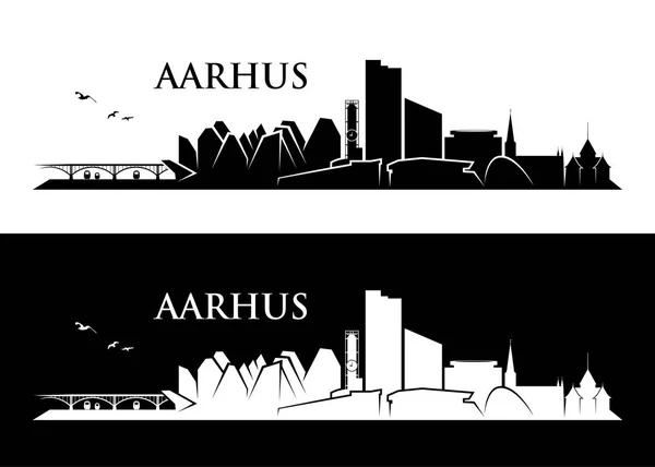 Aarhus Dinamarca Ilustración Vectorial — Vector de stock