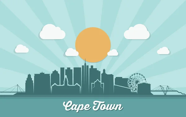 Cape Town South Africa Vector Illustration — Stock Vector