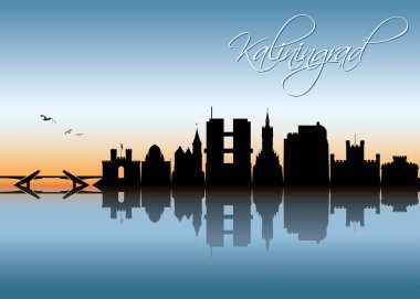 Kaliningrad manzarası - Rusya - vektör çizim