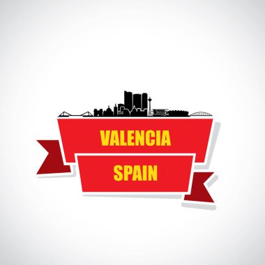 Valencia manzarası - İspanya - vektör çizim