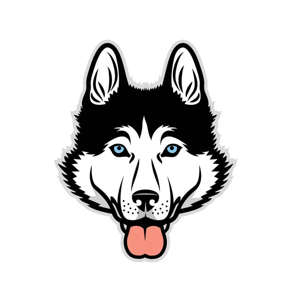 Cão Husky Siberiano Ilustração Vetorial Isolada — Vetor de Stock