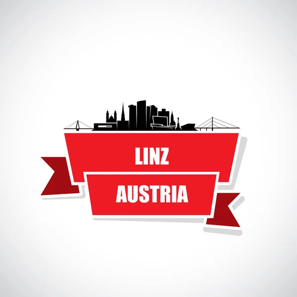 Linz Skyline Österreich Vektorillustration — Stockvektor
