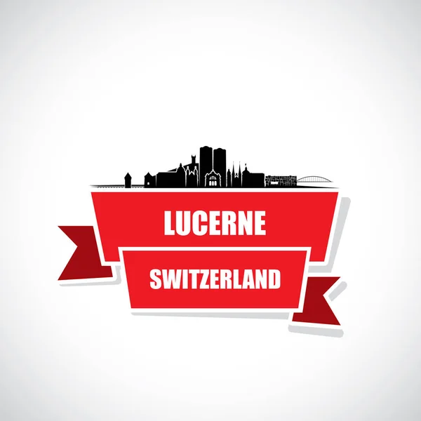 Lucerna Skyline Luzern Suíça Ilustração Vetorial — Vetor de Stock