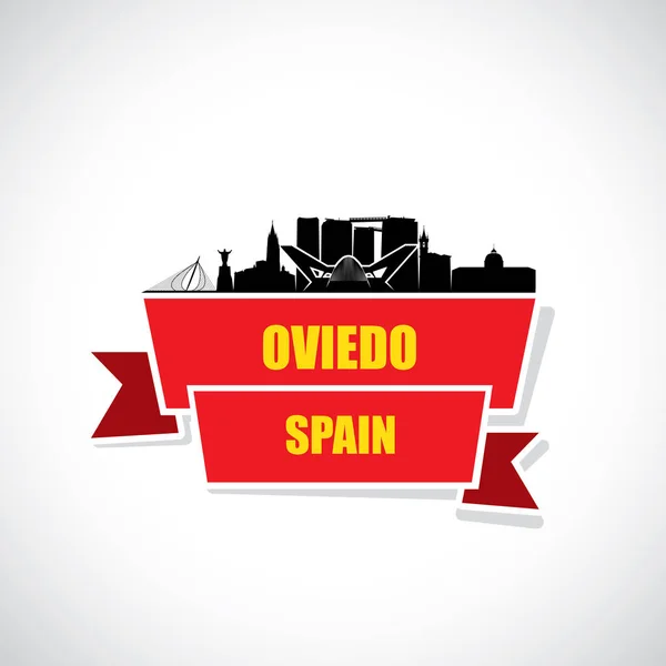 Skyline Oviedo Spagna Illustrazione Vettoriale — Vettoriale Stock