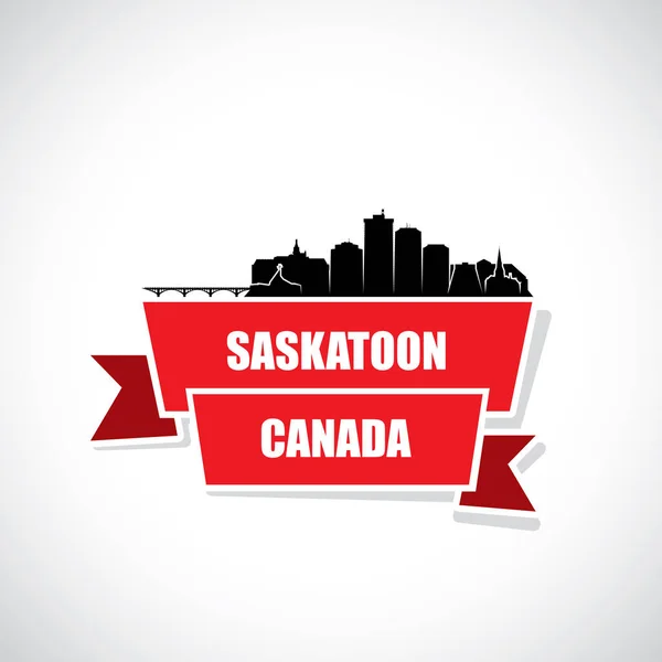 Saskatoon Skyline Канада Векторная Иллюстрация — стоковый вектор