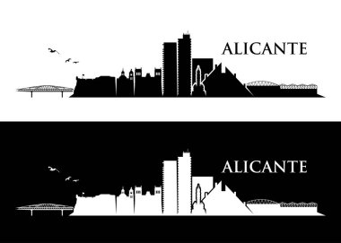 Alicante manzarası - İspanya - vektör çizim
