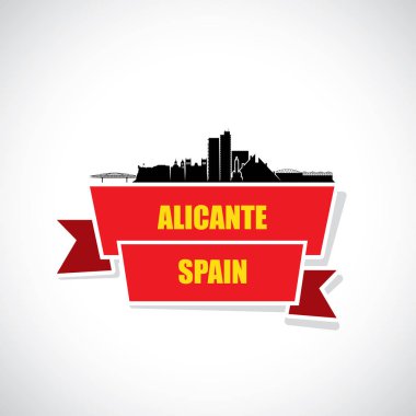 Alicante manzarası - İspanya - vektör çizim