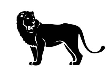 Aslan siluet. vektör çizim