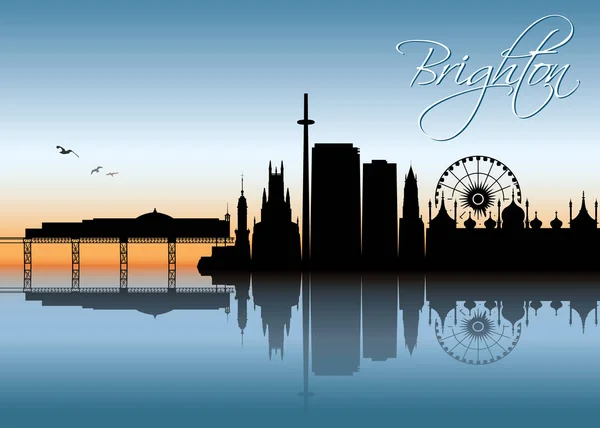Brighton Skyline Vector Illustration — Stock Vector