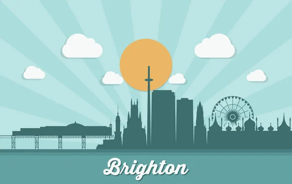 Brighton Skyline Vectorillustratie — Stockvector