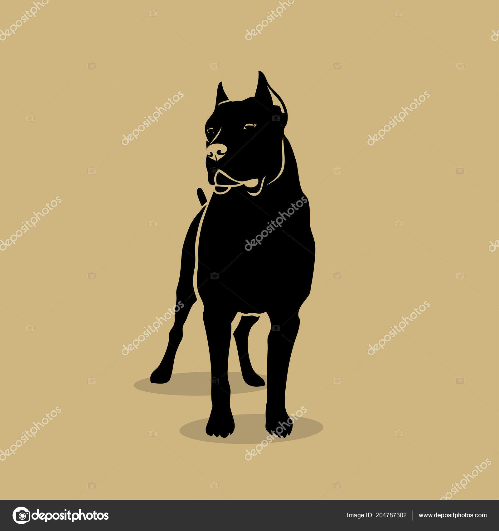 Cane Corso Dog Isolated Vector Illustration Stock Vector