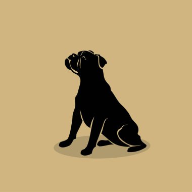 Olde İngilizce Bulldogge oturma - vektör çizim