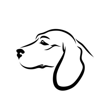 Beagle köpek - izole vektör çizim özetlenen