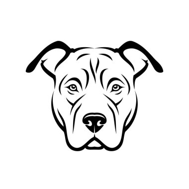 Amerikan Pitbull Terrier köpeği - izole vektör çizimi