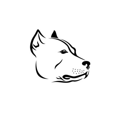 Amerikan Pitbull Terrier köpeği - izole vektör çizimi