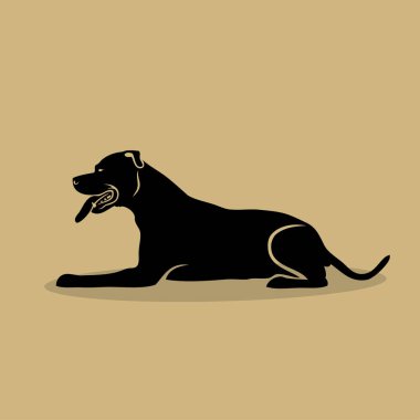 Amerikan Pitbull Terrier köpeği - izole vektör çizimi