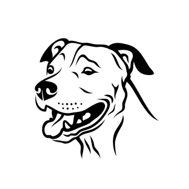 Amerikan Pitbull Terrier köpeği - izole vektör çizimi