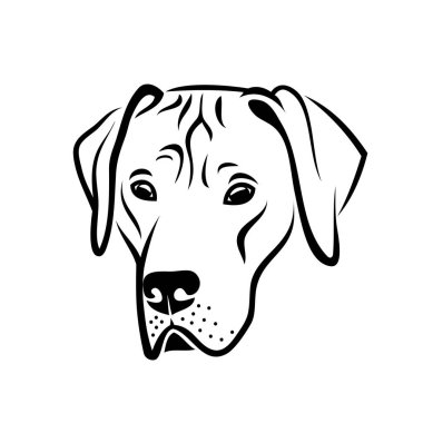 Amerikalı çukur boğa korkunç köpek - izole vektör çizim