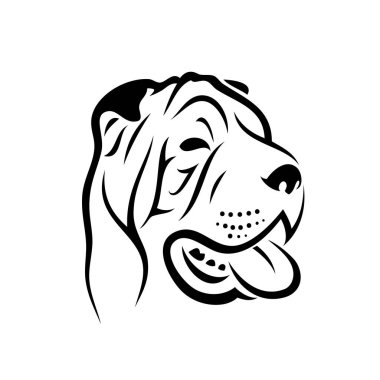 Shar Pei köpek - vektör illüstrasyon izole