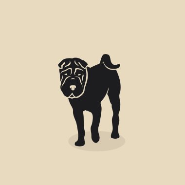Shar Pei köpek - vektör illüstrasyon izole