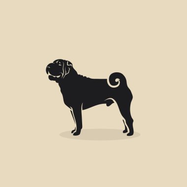 Shar Pei köpek - vektör illüstrasyon izole