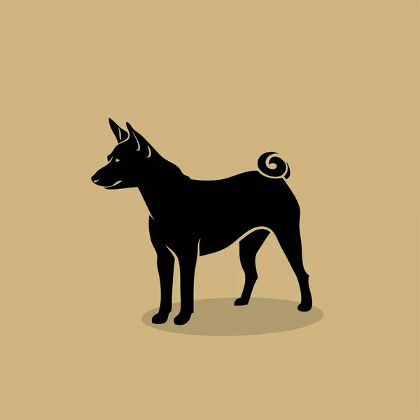 Africké Basenji Pes Izolované Vektorové Ilustrace — Stockový vektor