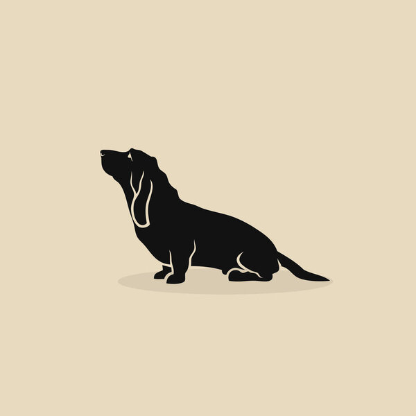 Basset hound dog - isolated vector illustration