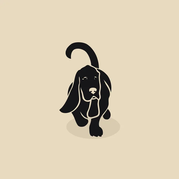 Basset Hound Dog Isolierte Vektorillustration — Stockvektor