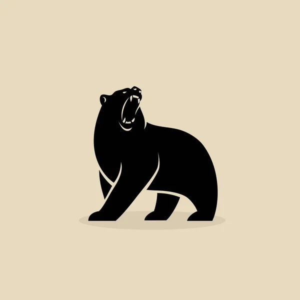 Simbolo Dell Orso Illustrazione Vettoriale Isolata — Vettoriale Stock